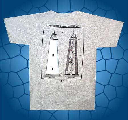 ocracoke lighthouse plans t-shirt, the ocracoke island lighthouse is located on ocracoke island on the outer banks of north carolina